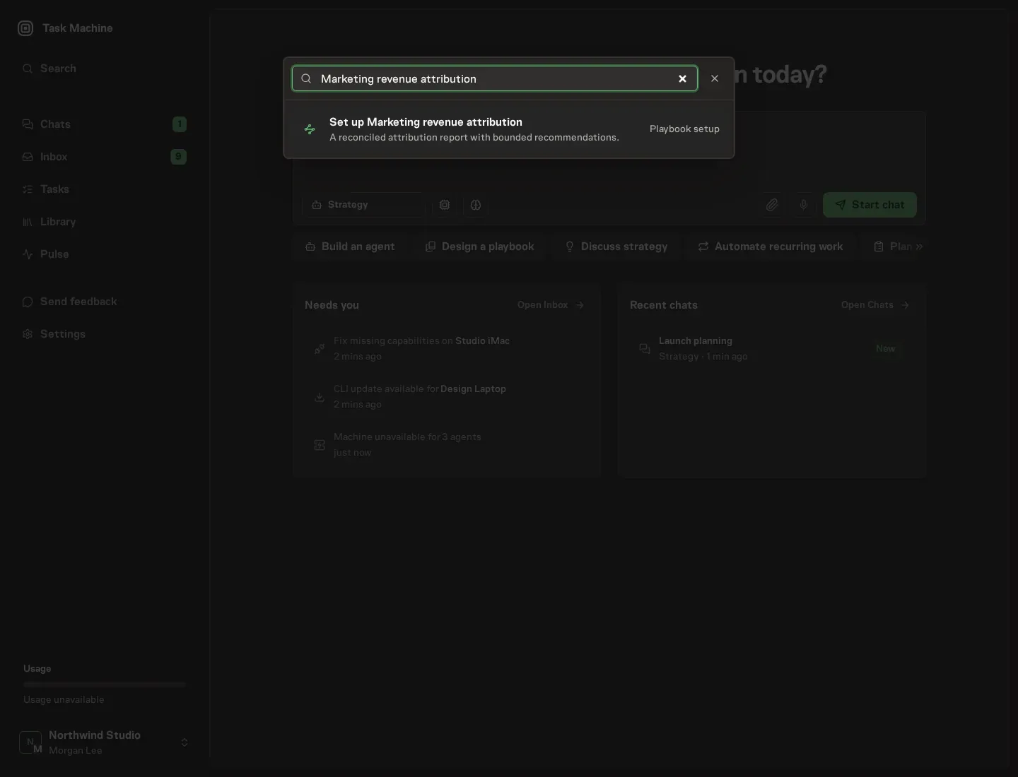 The command center offering Set up Marketing revenue attribution