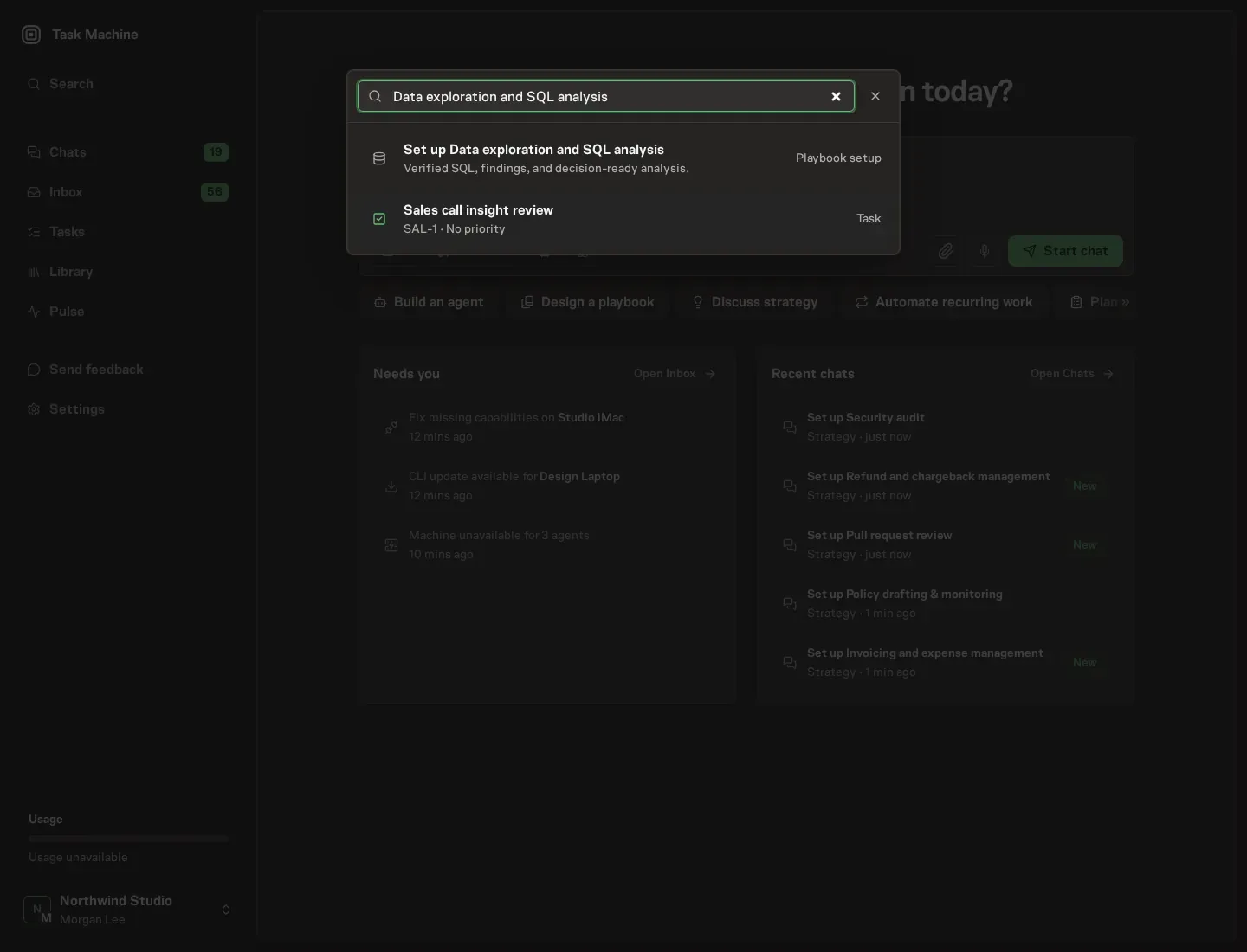 The command center offering Set up Data exploration and SQL analysis