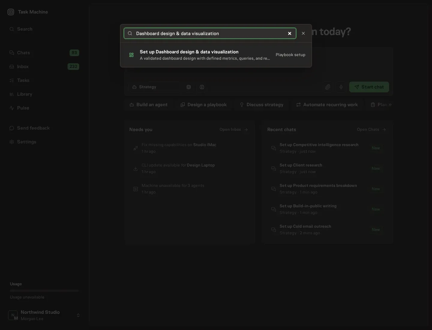The command center offering Set up Dashboard design & data visualization