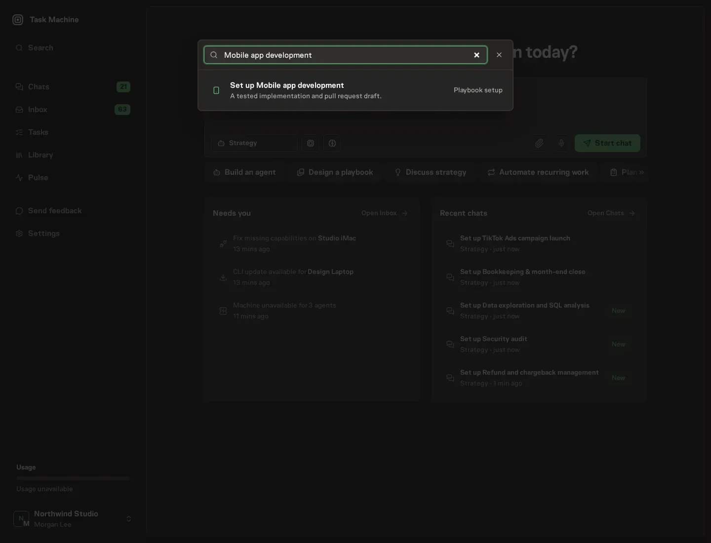 The command center offering Set up Mobile app development