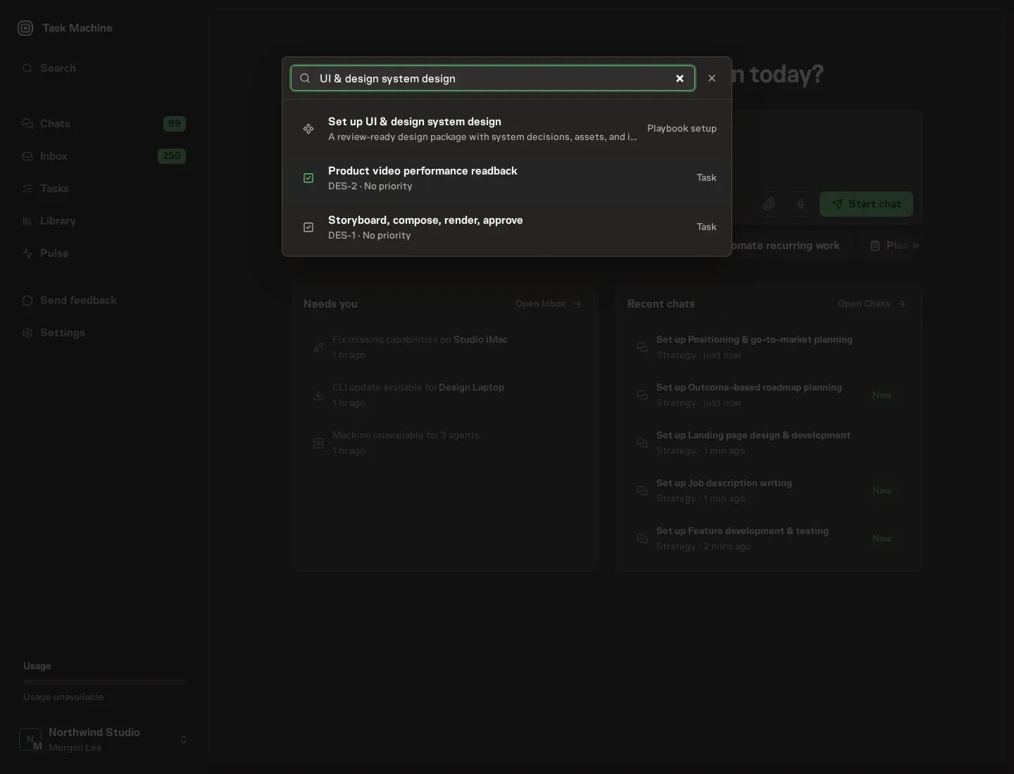 The command center offering Set up UI & design system design