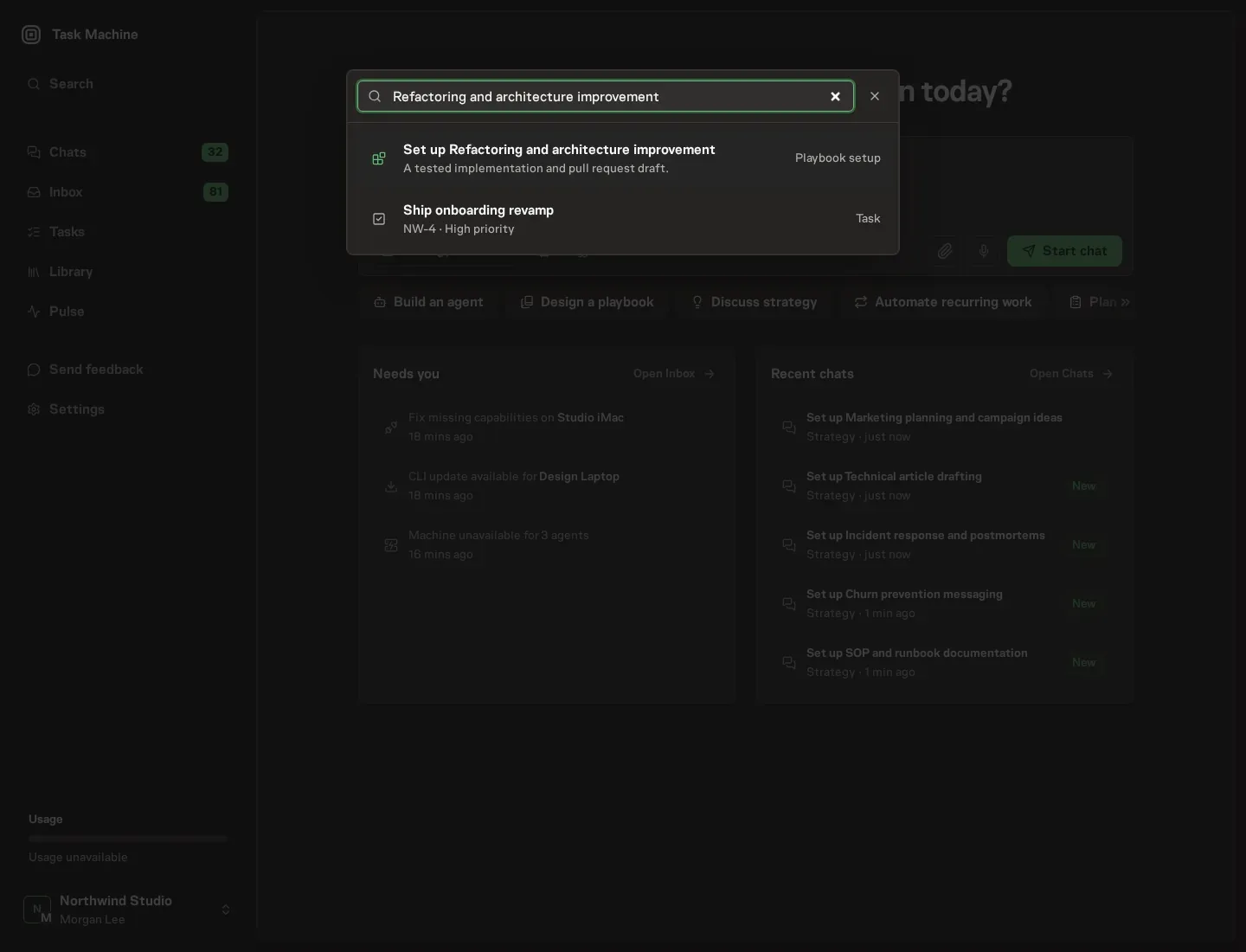 The command center offering Set up Refactoring and architecture improvement