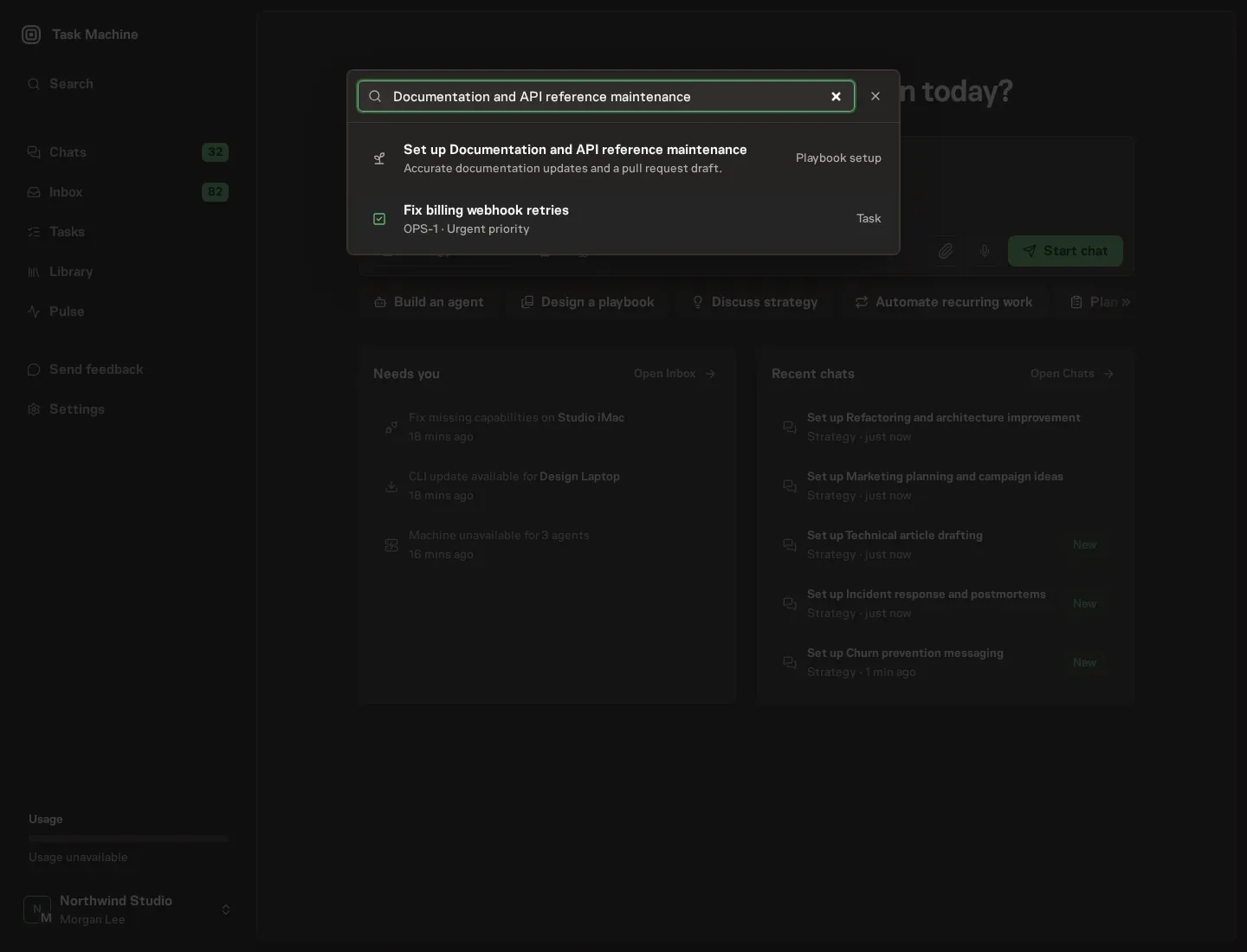 The command center offering Set up Documentation and API reference maintenance