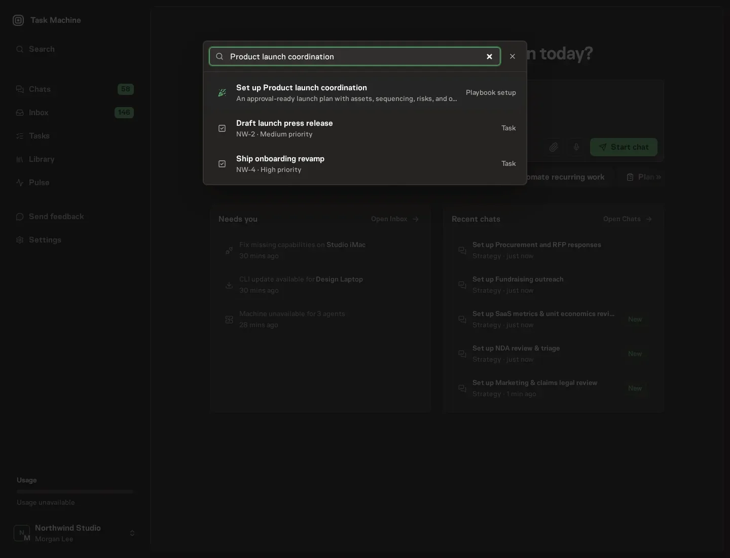 The command center offering Set up Product launch coordination