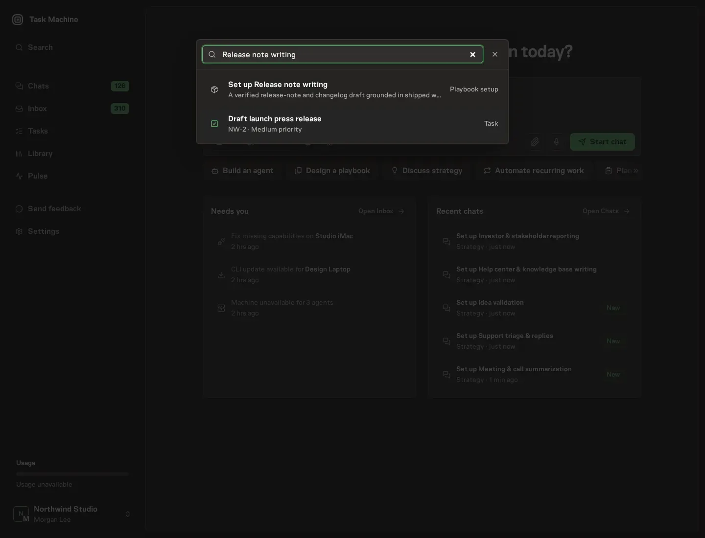 The command center offering Set up Release note writing